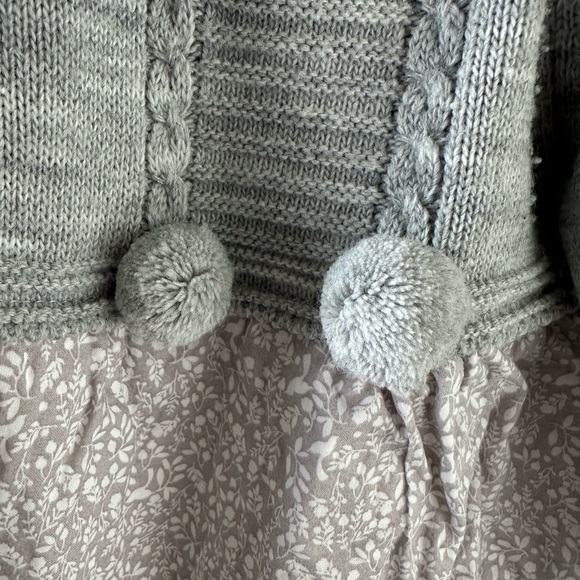 Gray Knit Baby Romper - Picture 3 of 4